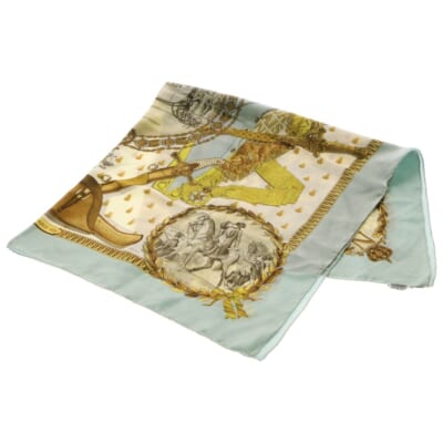 CARRE 90 NAPOLEON カレ ナポレオン柄 シルクスカーフ マルチカラー Bランク