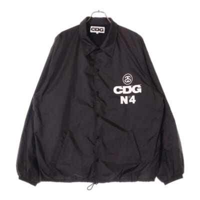 21AW xSTUSSY ステューシーグラフィックプリント コーチジャケット ブラック SH-J001 Bランク