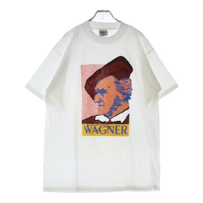 90s Wagner TEE リヒャルト・ワーグナー フロントプリント半袖Tシャツ カットソー ホワイト Bランク