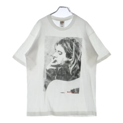 00S Kurt Cobain カートコバーン プリント 半袖Tシャツ ホワイト Bランク