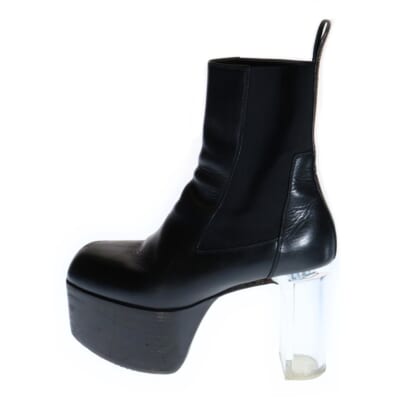 KISS BOOTS キス ブーツ クリアヒール レザーブーツ ブラック Bランク