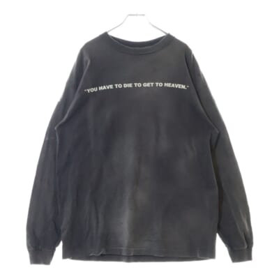 24SS SAINT CLUB L/S Tee プリント 長袖Tシャツ ロンT ブラック SM-YS8-0000-016 Bランク