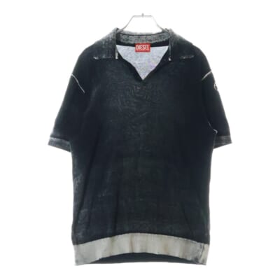 K-LORENZO-SS Reverse Print Short Sleeve Polo Jumper 半袖ポロシャツ ブラック A181270BEAR Bランク