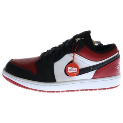 AIR JORDAN 1 LOW BRED TOE 553558-612 エアジョーダン1 ブレッドトゥ ローカットスニーカー シューズ レッド/ブラック US9/27cm Sランク