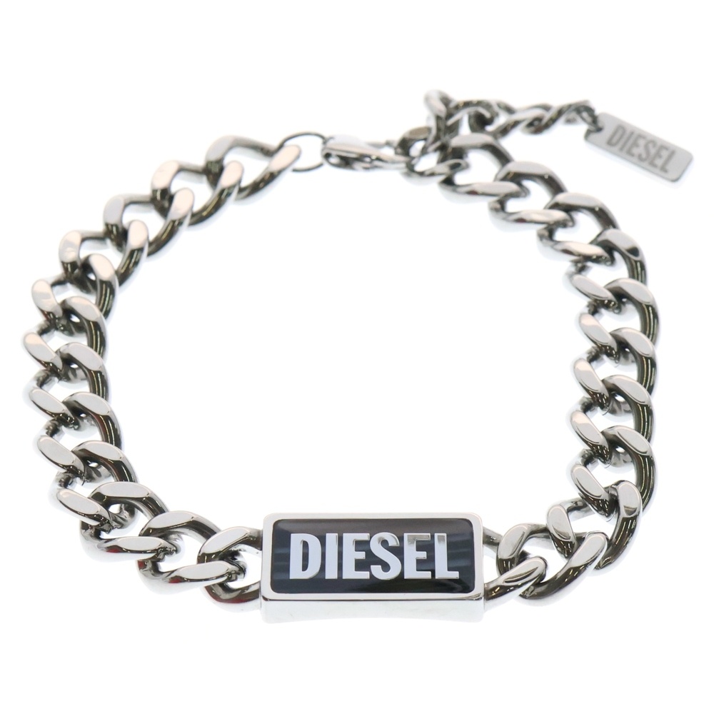 Steel Bracelet スチール ブランドロゴプレート ブレスレット シルバー Aランク