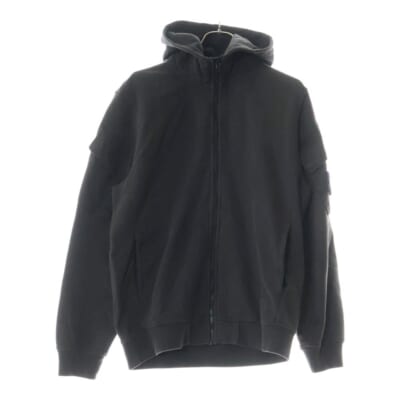 BRUSHED ORGANIC COTTON FLEECE HOODIE ブラッシュドオーガニックコットンフリースフーディー ジップアップパーカー ブラック K2S156100009 Sランク