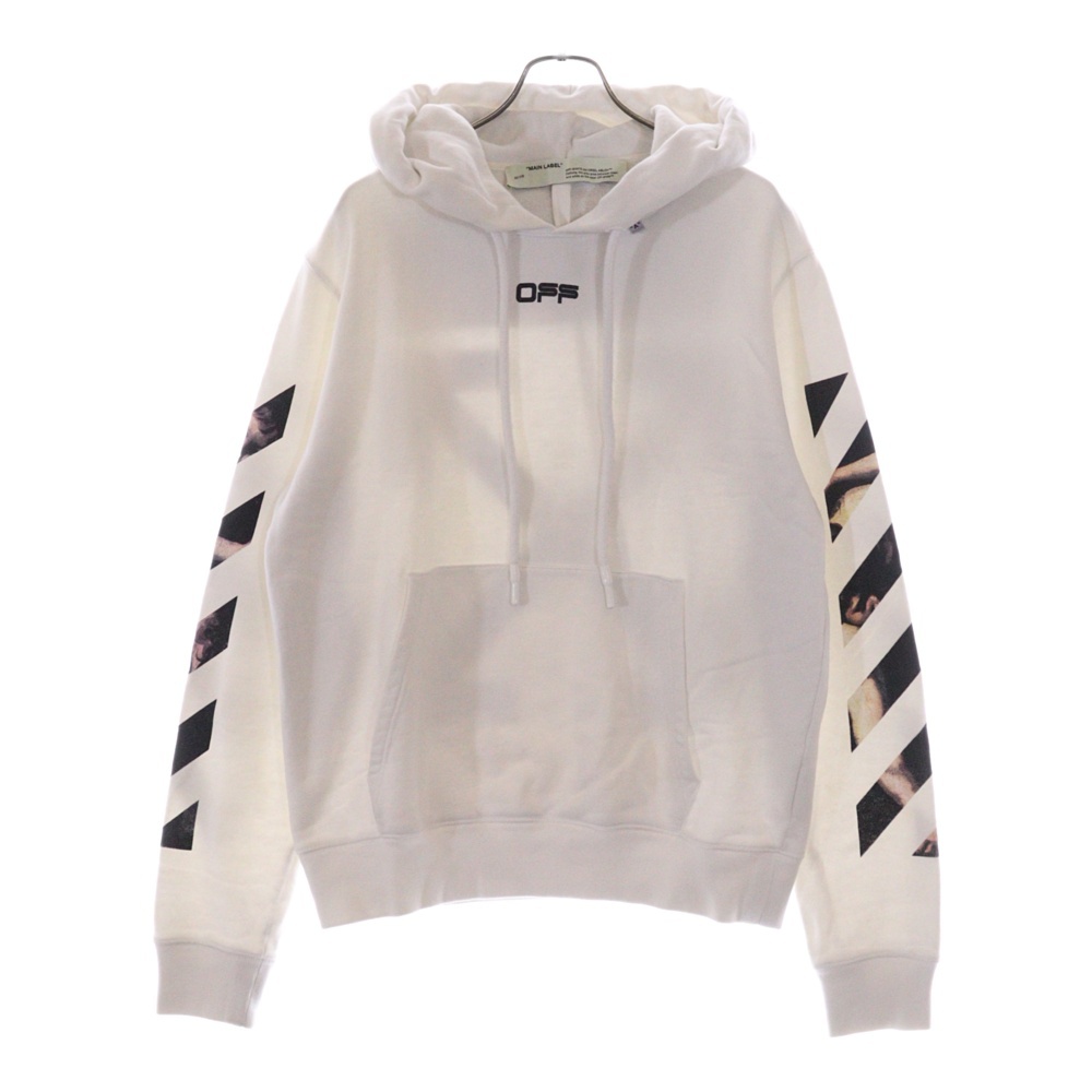 20SS カラヴァッジオアロープリントプルオーバースウェットパーカー フーディー ホワイト OMBB034S20E30004 Bランク