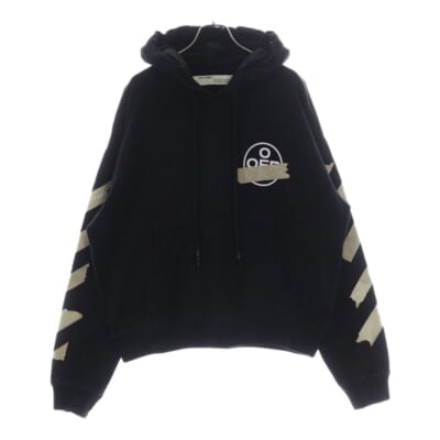 20SS Tape Arrows Over Hoodie テープアローズオーバーフーディー プルオーバースウェットパーカー ブラック OMBB037R20E30002 Bランク