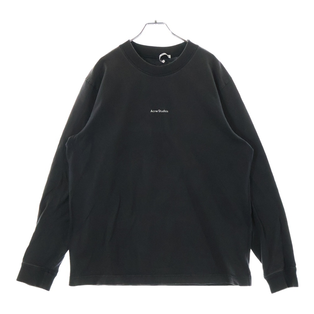 Logo Print L/S T-Shirt FN-MN-TSHI000354 ロゴ プリント クルーネック長袖Tシャツカットソー ロングスリーブ ロンT ブラック Bランク