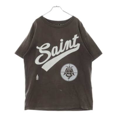 21AW T-SHIRT FOCUS クルーネックロゴプリント半袖Tシャツ 半袖カットソー ヴィンテージ加工 ブラック SM-A21-0000-002 Bランク