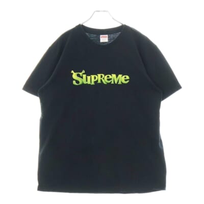 21AW Shrek Tee シュレック フロントブランドロゴ クルーネック半袖Tシャツカットソー ブラック Bランク
