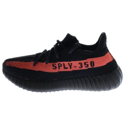 YEEZY BOOST 350 V2 CORE BLACK イージーブースト ローカットスニーカー ブラック/レッド US5.5/23.5cm BY9612 Sランク