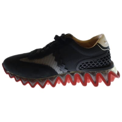 LOUBISHARK FLAT クリアソール ローカットスニーカー ブラック Bランク
