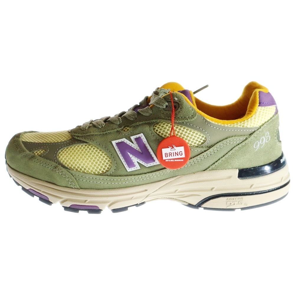 USA 993 U993OL ローカットスニーカー カーキ/パープル US9/27cm Aランク