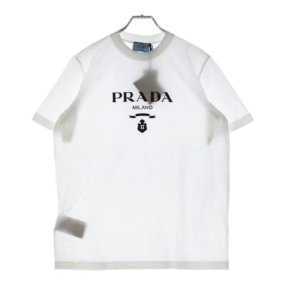 ナイロンロゴパッチ 半袖Tシャツ クルーネックカットソー ホワイト 35838R S162 10GN Aランク