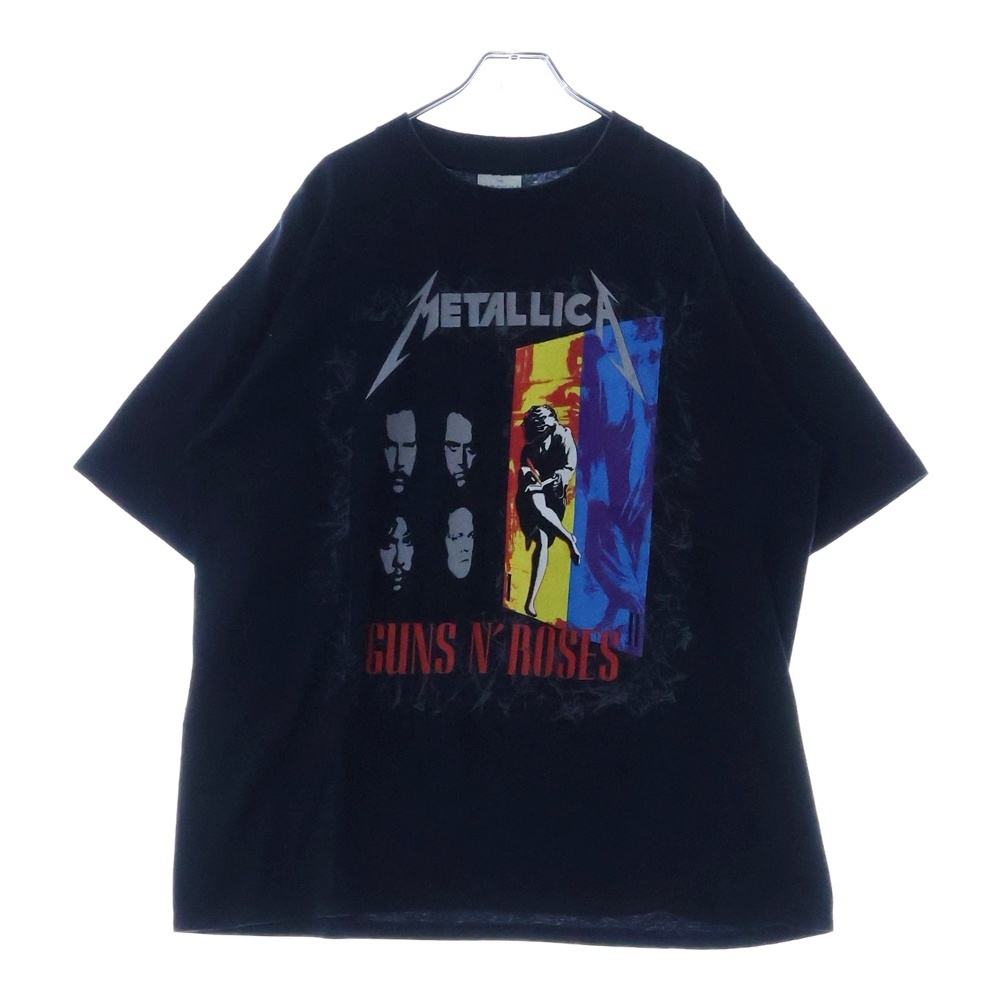 90S VINTAGE METALLICA × GUNS N' ROSES TOUR 1992 TEE ヴィンテージ ガンズアンドローゼズ メタリカ ツアー 両面プリント クルーネック 半袖カットソー Bランク