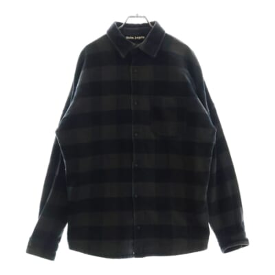 23AW CLASSIC LOGO OVERSHIRT クラシックロゴ チェック オーバーシャツジャケット ブラック PMES002C99FAB001 Bランク