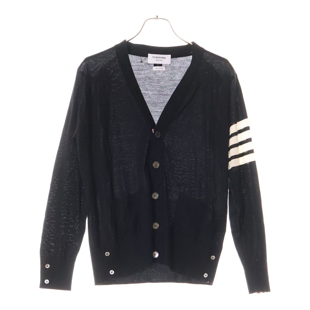 4BAR Vネック薄手ウールニットカーディガン ブラック MKC002A-Y1014-001 Aランク