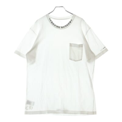 CH T-SHRT 1 ネックロゴプリント クルーネック半袖Tシャツ ホワイト Bランク