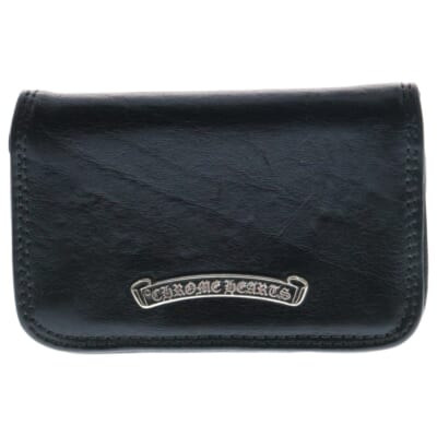 CARD CASE スクロールラベル レザーカードケース ブラック グロメット付 Bランク