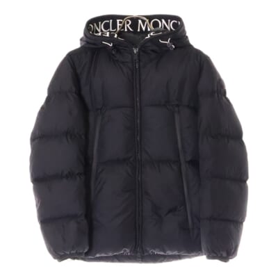 20AW MONTCLA モンクラー ロゴフーデッドナイロンダウンジャケット ブラウン F20911B56900 Aランク