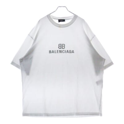 フロントBBロゴ クルーネック半袖Tシャツ カットソー ホワイト 612966 Bランク