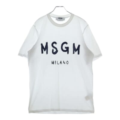 ペイントロゴ クルーネック半袖Tシャツ 2840MM97 ホワイト/ネイビー Bランク