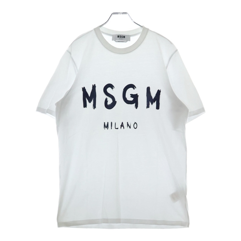 ペイントロゴ クルーネック半袖Tシャツ 2840MM97 ホワイト/ネイビー Bランク