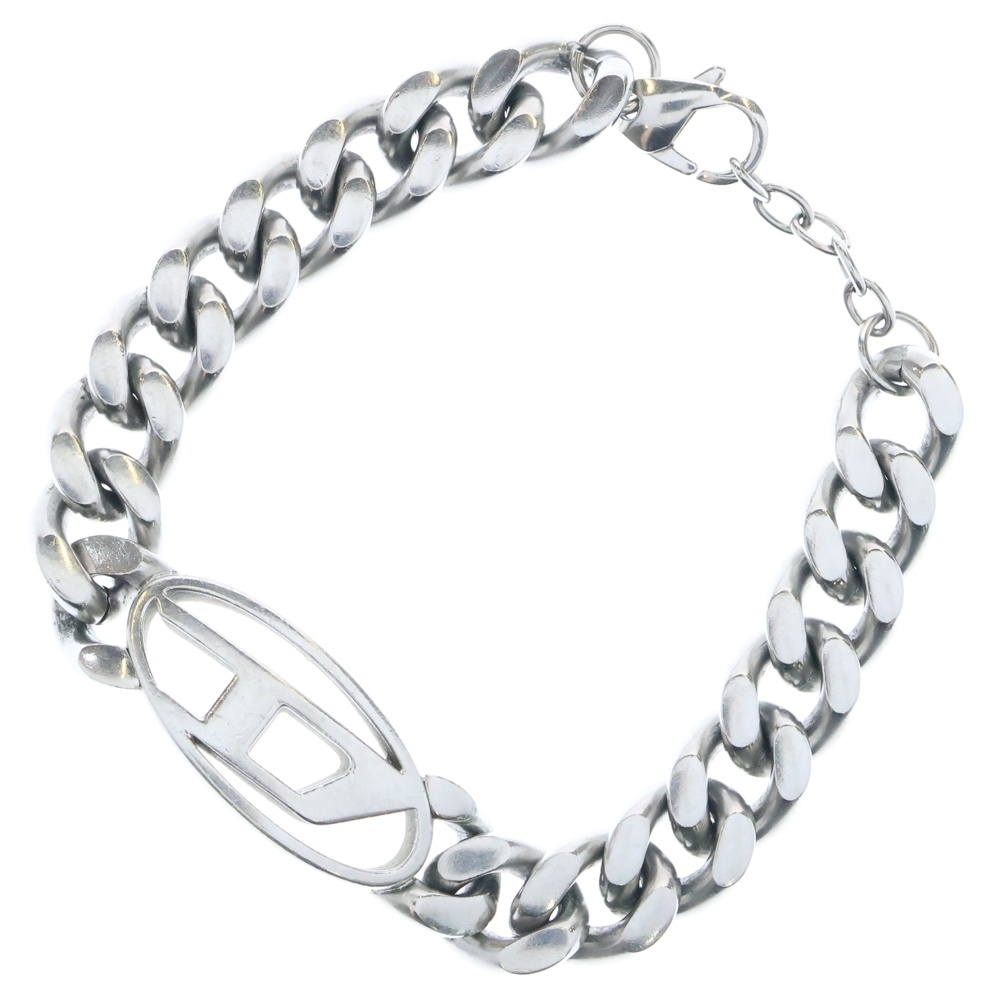 ディーゼル Dロゴプレート チェーンブレスレット シルバー DX1432 買取