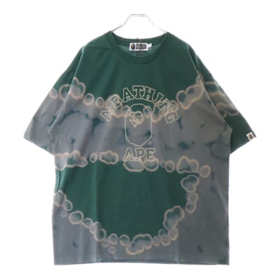 HAND DYE COLLEGE RELAXED FIT Tee フロントプリント クルーネック半袖Tシャツカットソー グリーン 001CSL301015M Sランク