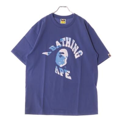 TIE DIE TWIST COLLEGE TEE フロントプリント クルーネック半袖Tシャツカットソー ブルー 001TEL301042M Sランク