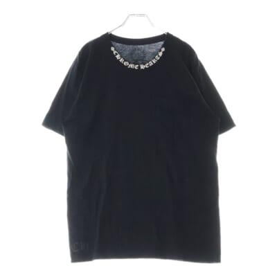 NECK LOGO S/S TEE ネックロゴプリント クルーネック半袖Tシャツカットソー ブラック/ホワイト Bランク