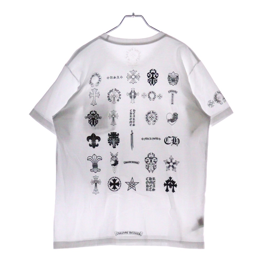 マルチ バックロゴ プリント クルーネック半袖Tシャツカットソー ホワイト Bランク