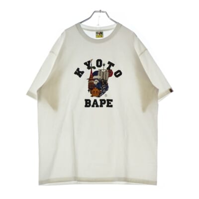 KYOTO FESTIVAL COLLEGE TEE 京都限定 フロントフリント クルーネック半袖Tシャツカットソー ホワイト 001TEL721001F Sランク