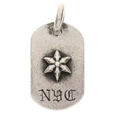 RAISED DOGTAG レイズドドッグタグ NYC限定チャーム ネックレストップ シルバー Bランク