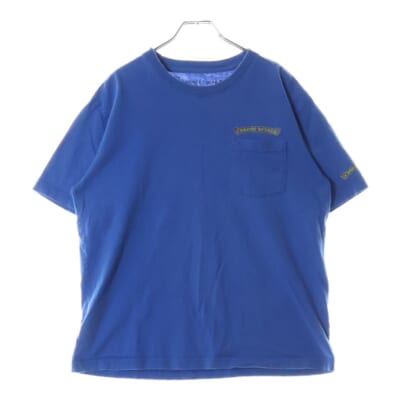 THAT GROUP Tee ジョーカースクロールラベルプリント クルーネック半袖Tシャツカットソー ブルー Bランク
