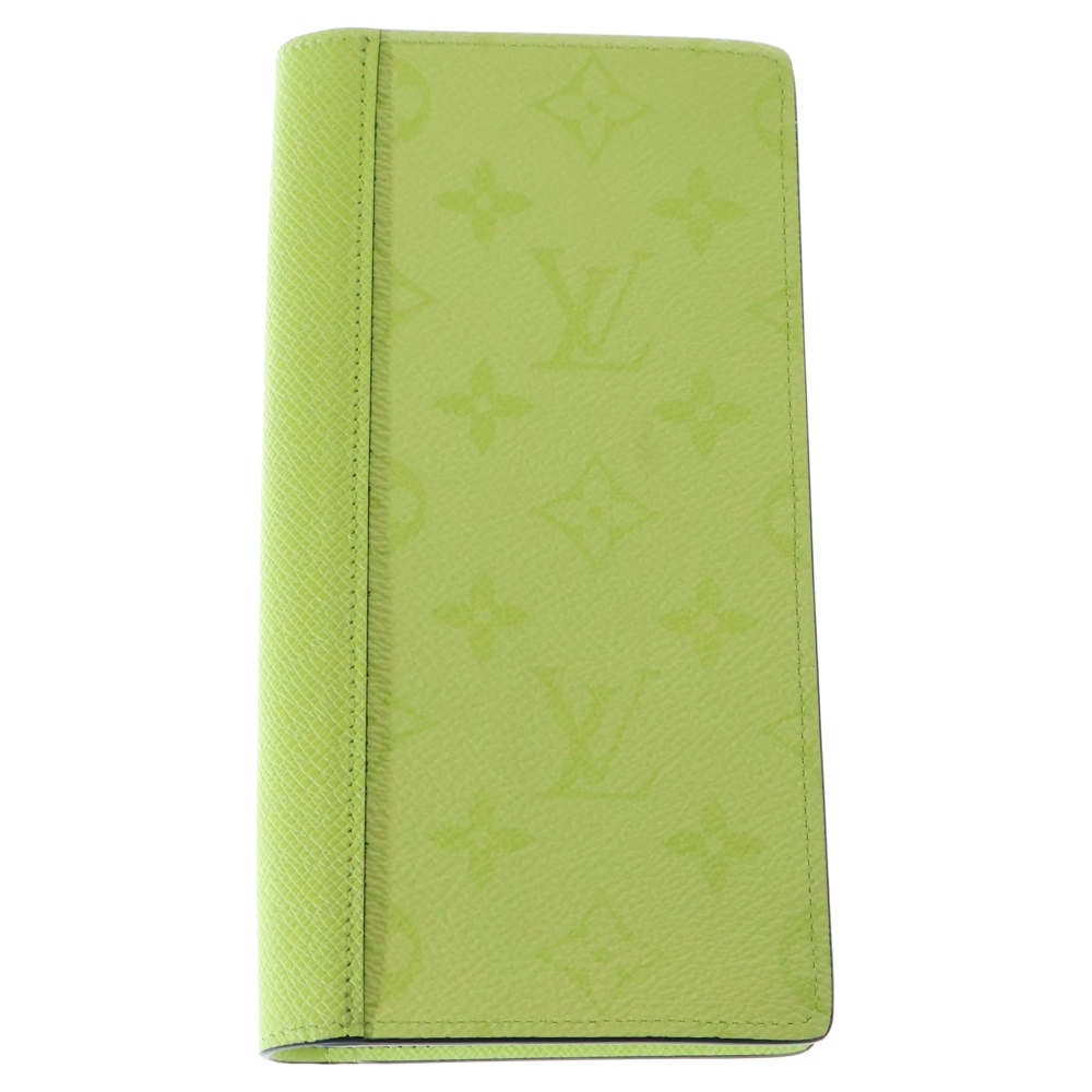 モノグラム ポルトフォイユ ブラザ イエロー 長財布 ロングウォレット カードケース PVC シルバー金具 M14131 Aランク