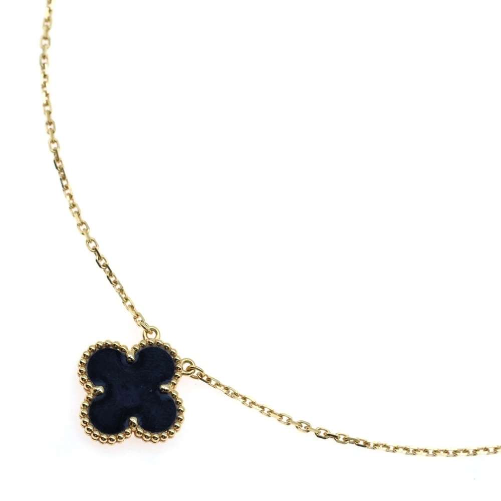 ヴィンテージアルハンブラ オニキス ネックレス Au750 ブラック×ゴールド Aランク