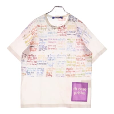 総柄クルーネック半袖Tシャツ ホワイト WG-T021 Bランク