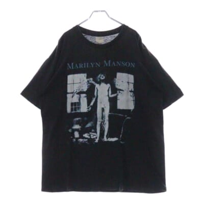 90s vintage MARILYN MANSON ANTICHRIST SUPERSTAR マリリンマンソン アンチクライスト スーパースター Tシャツ 半袖カットソー ブラック Bランク