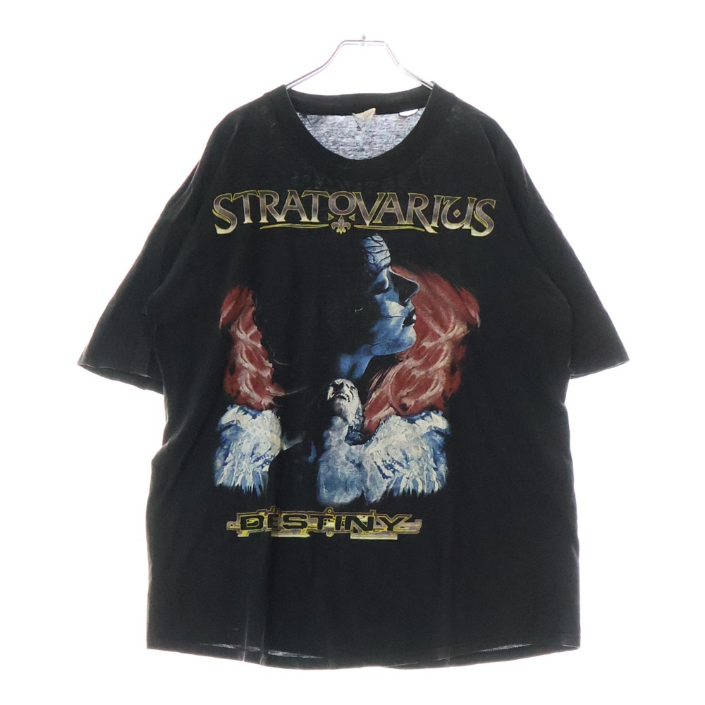 90s STRATOVARIUS ストラトヴァリウス Tシャツ 半袖カットソー ブラック Bランク