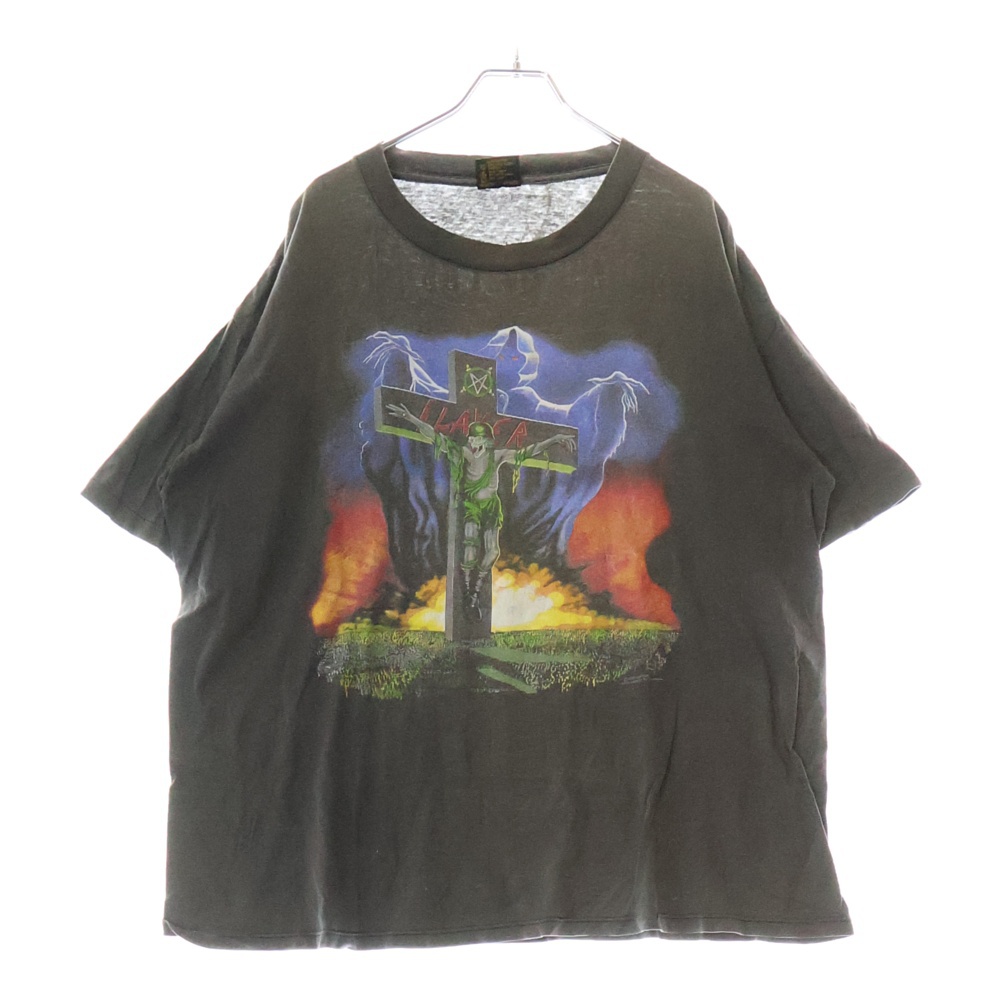 90s SLAYYER TOURING IN THE ABTSS 1991 TOUR TEE スレイヤー 両面プリント Tシャツ 半袖カットソー ブラック Bランク