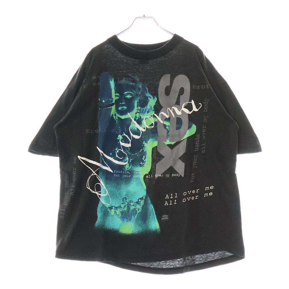 90s MADONNA EROTICA SEX マドンナ 両面プリント 半袖 Tシャツ カットソー ブラック Bランク