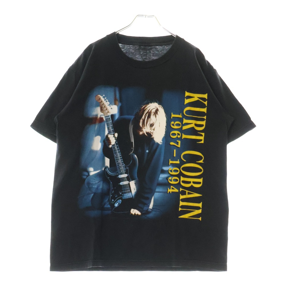 00S NIRVANA KURT COBAIN 1967-1994 ニルヴァーナ カートコバーン両面プリント 半袖Tシャツ ブラック Bランク