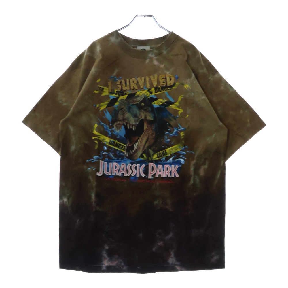 90s JURASSIC PARK UNIVERSAL STUDIOS HOLLYWOOD TEE ジュラシックパーク ユニバーサルスタジオハリウッド Tシャツ 半袖カットソー ブラウン Bランク