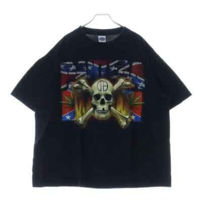 ヴィンテージ加工 アメリカン　Tシャツ ブラック L 半袖 古着通販 XL☆古着 半袖 ロック バンド Tシャツ メンズ アベンジ