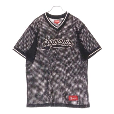 18SS Mesh Baseball Top Vネックメッシュベースボールシャツ 半袖Tシャツ ブラック Bランク