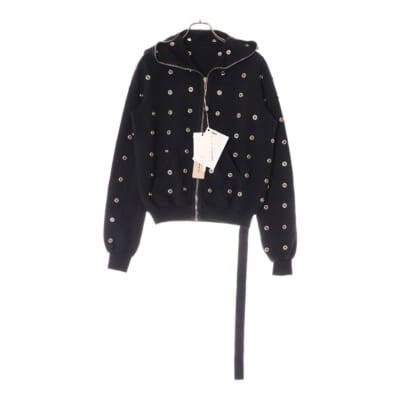 SMALL GIMP HOODIE スタッズ装飾 フルジップアップスウェットパーカー フーディー ブラック DS01D1244 FES2 Sランク