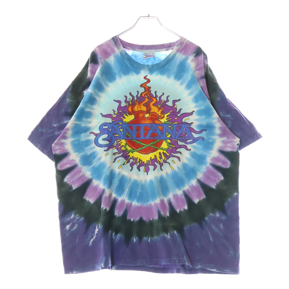 90s Liquid Blue Santana リキッドブルー サンタナ タイダイ 半袖Tシャツ カットソー マルチ Bランク