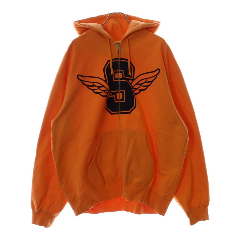 25SS Wings Zip Hooded Sweatshirt ウィングス ジップアップスウェットパーカー フーディー オレンジ Bランク